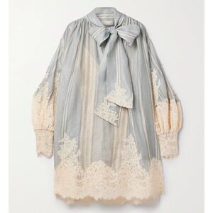 Zimmermann lyrical lace linen mini dress